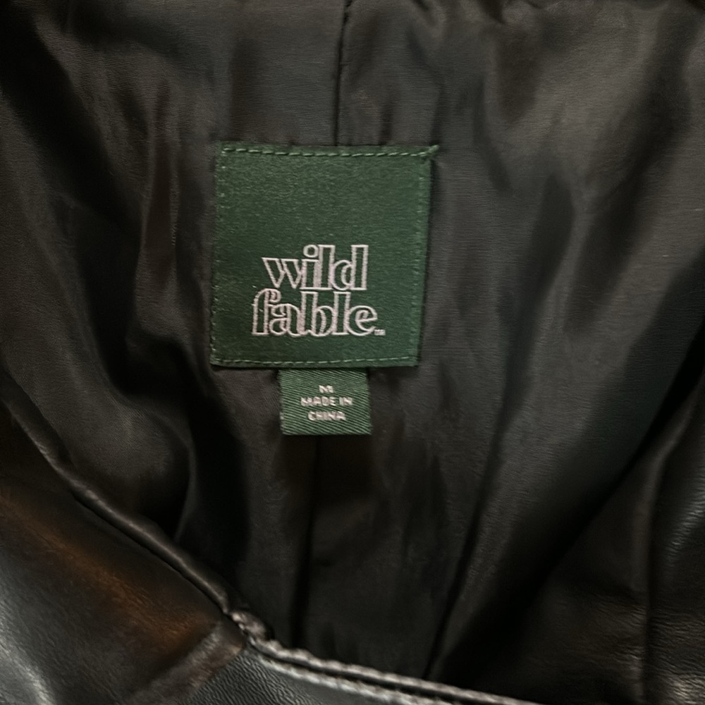 Wild Fable Faux Leather Oversized Moto Jacket Size Medium NWT - Picture 9 of 11